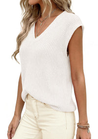 PRETTYGARDEN Women's Lightweight Sweaters Vest Spring Trendy Cap Sleeve V Neck Knit Tank Tops Summer Going Out Outfits PRETTYGARDEN