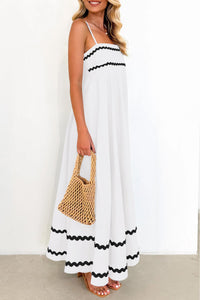 Summer Flowy Maxi Dress Casual Sleeveless Spaghetti Strap Ruffle Beach Long Dresses