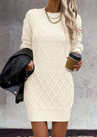 Women's Long Sleeve Short Sweater Dress Chunky Ribbed Knit Tunic Pullover Oversized Fall Sweaters