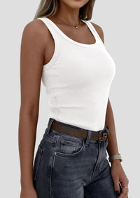 PRETTYGARDEN Womens Summer Tops Spring Cute Sleeveless Scoop Neck Workout Tank Top Casual Ribbed Knit Basic Cami Shirts PRETTYGARDEN