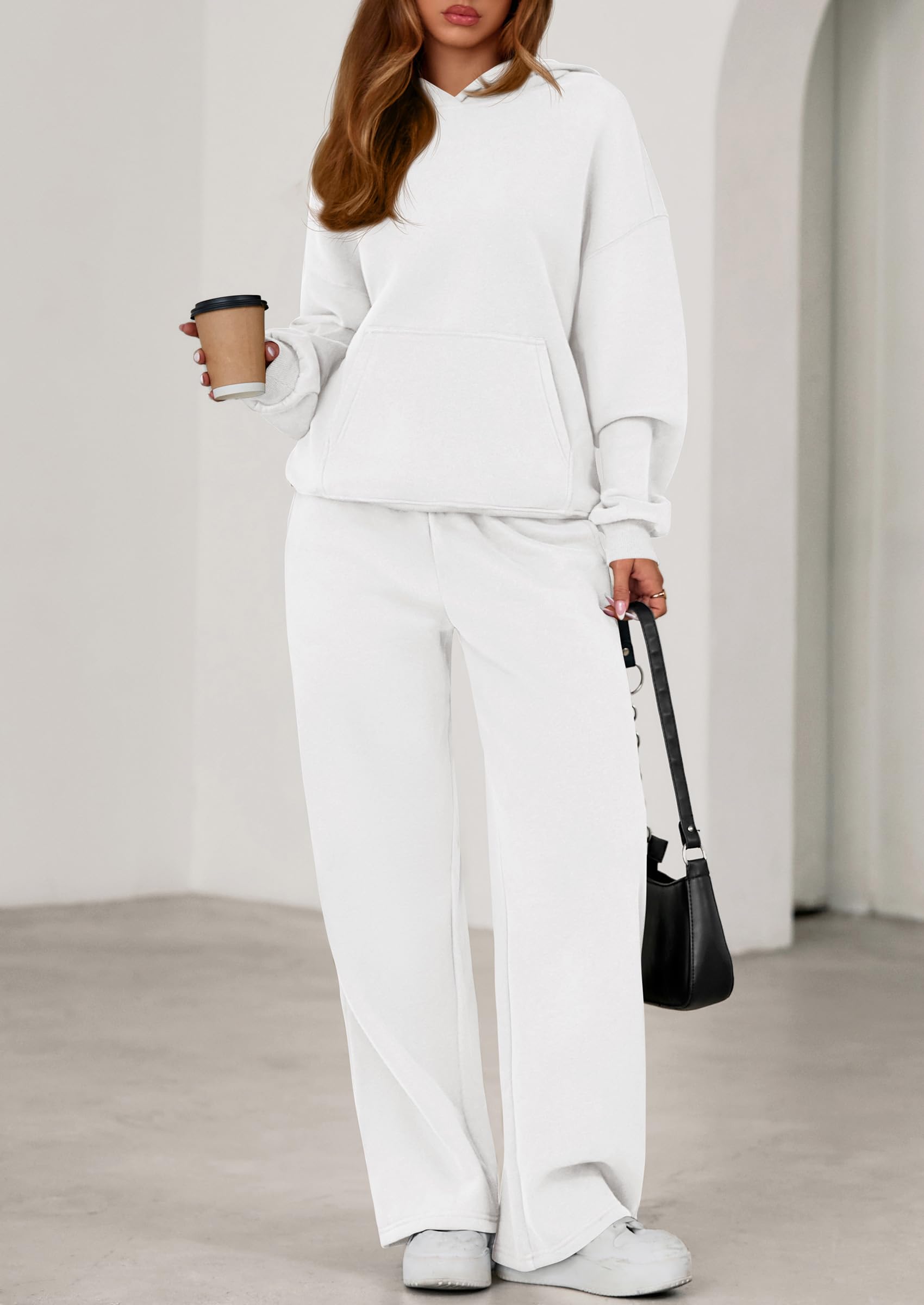 PRETTYGARDEN Women's 2 Piece Outfits Fall Sweatsuits Oversized Hoodies Wide Leg Sweatpants Tracksuits Lounge Matching Sets PRETTYGARDEN