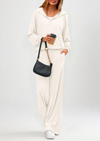 PRETTYGARDEN Women's 2 Piece Fall Lounge Sets Zip Up Hoodie Wide Leg Pants Tracksuit Matching Travel Outfits Clothes