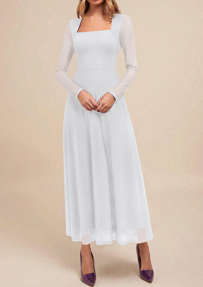 PRETTYGARDEN Women's Flowy Maxi Mesh Fall Cocktail Wedding Guest Dresses