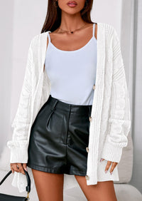 PRETTYGARDEN Women's Cable Knit Sweaters Fall Oversized Chunky Open Front Long Sleeve Cardigan Winter Coats