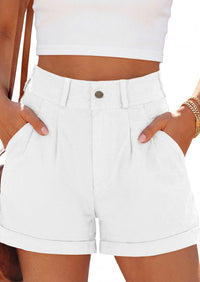 PRETTYGARDEN Womens Shorts Dressy Casual High Waisted Pleated Beach Vacation Tailored Summer Shorts with Pockets