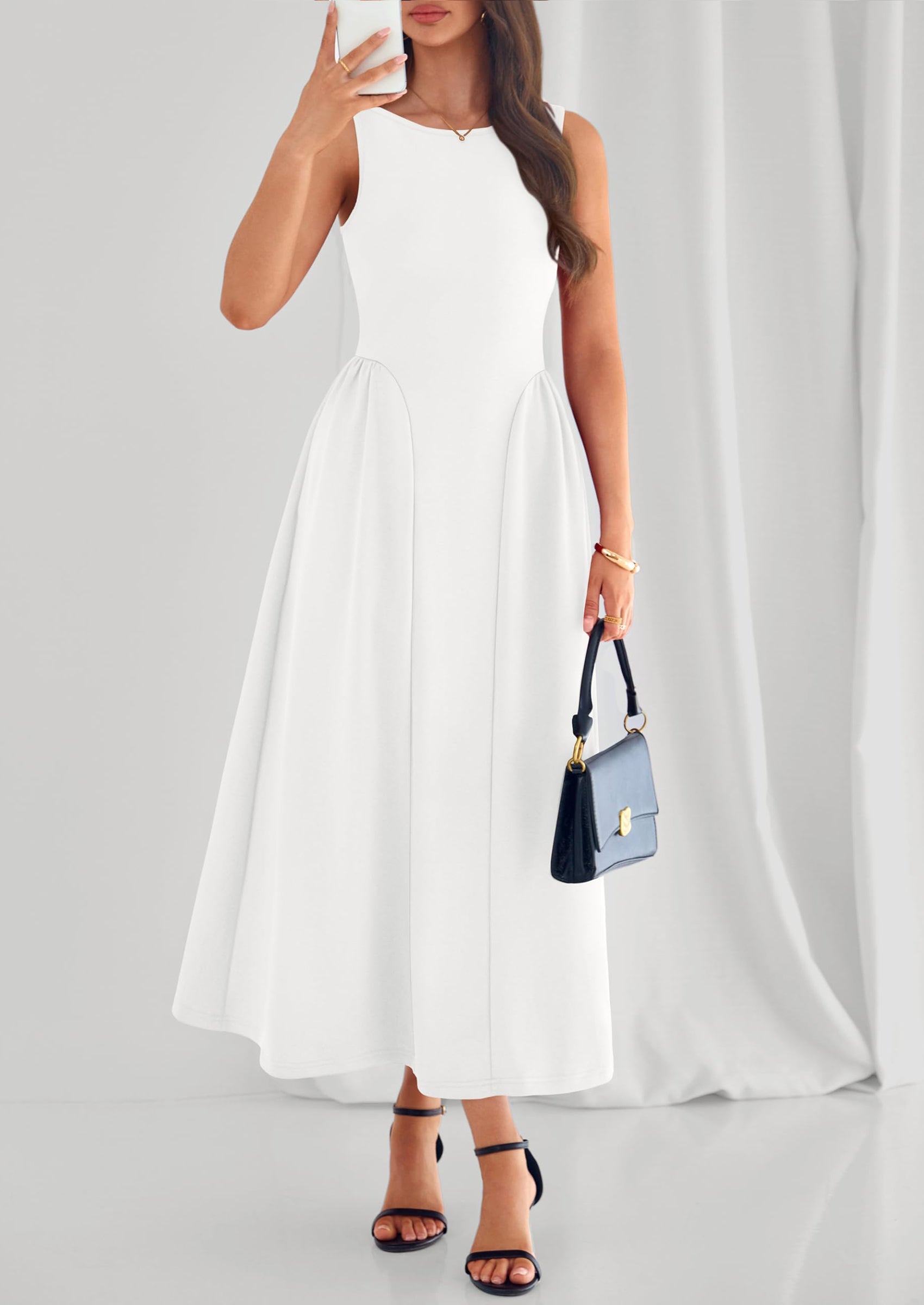 PRETTYGARDEN Summer Sleeveless Maxi Dresses for Women Elegant Classy A Line Tank Formal Midi Long Wedding Guest Dress PRETTYGARDEN