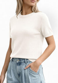 PRETTYGARDEN Women's Short Sleeve Sweaters Spring Crew Neck Knit Work Shirts Business Casual Tops Summer Fashion Clothes PRETTYGARDEN