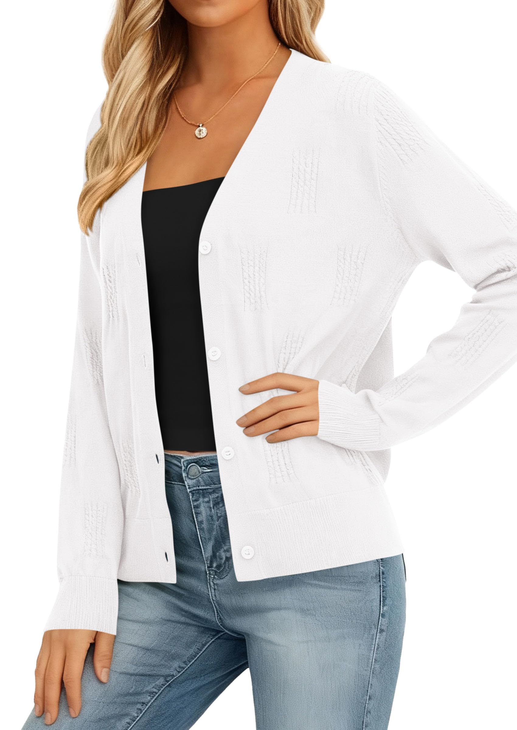 PRETTYGARDEN Women's Soft Winter Cardigan Sweaters Lightweight Knit Button Up Shrug Fall Sweater Tops PRETTYGARDEN