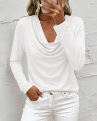 PRETTYGARDEN Womens Spring Tops Dressy Cowl Neck Long Sleeve Shirts Loose Business Casual Blouses Teacher Tunic Top PRETTYGARDEN