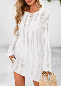 Women's Swimsuit Cover Ups 2025 Summer Bathing Suit Swimwear Crochet Knit Hollow Out Beach Vacation Dress