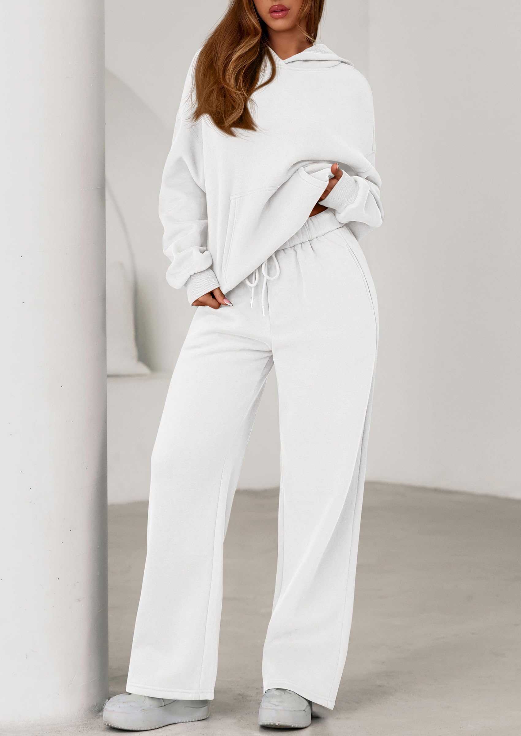 PRETTYGARDEN Women's 2 Piece Outfits Fall Sweatsuits Oversized Hoodies Wide Leg Sweatpants Tracksuits Lounge Matching Sets PRETTYGARDEN