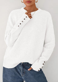 PRETTYGARDEN Womens Sweaters Fall Fashion Casual Crewneck Pullover Button Long Sleeve Cute Knit Tops Winter Clothes