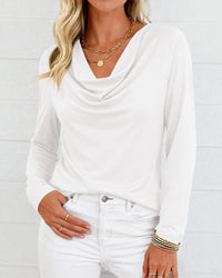 PRETTYGARDEN Womens Spring Tops Dressy Cowl Neck Long Sleeve Shirts Loose Business Casual Blouses Teacher Tunic Top PRETTYGARDEN