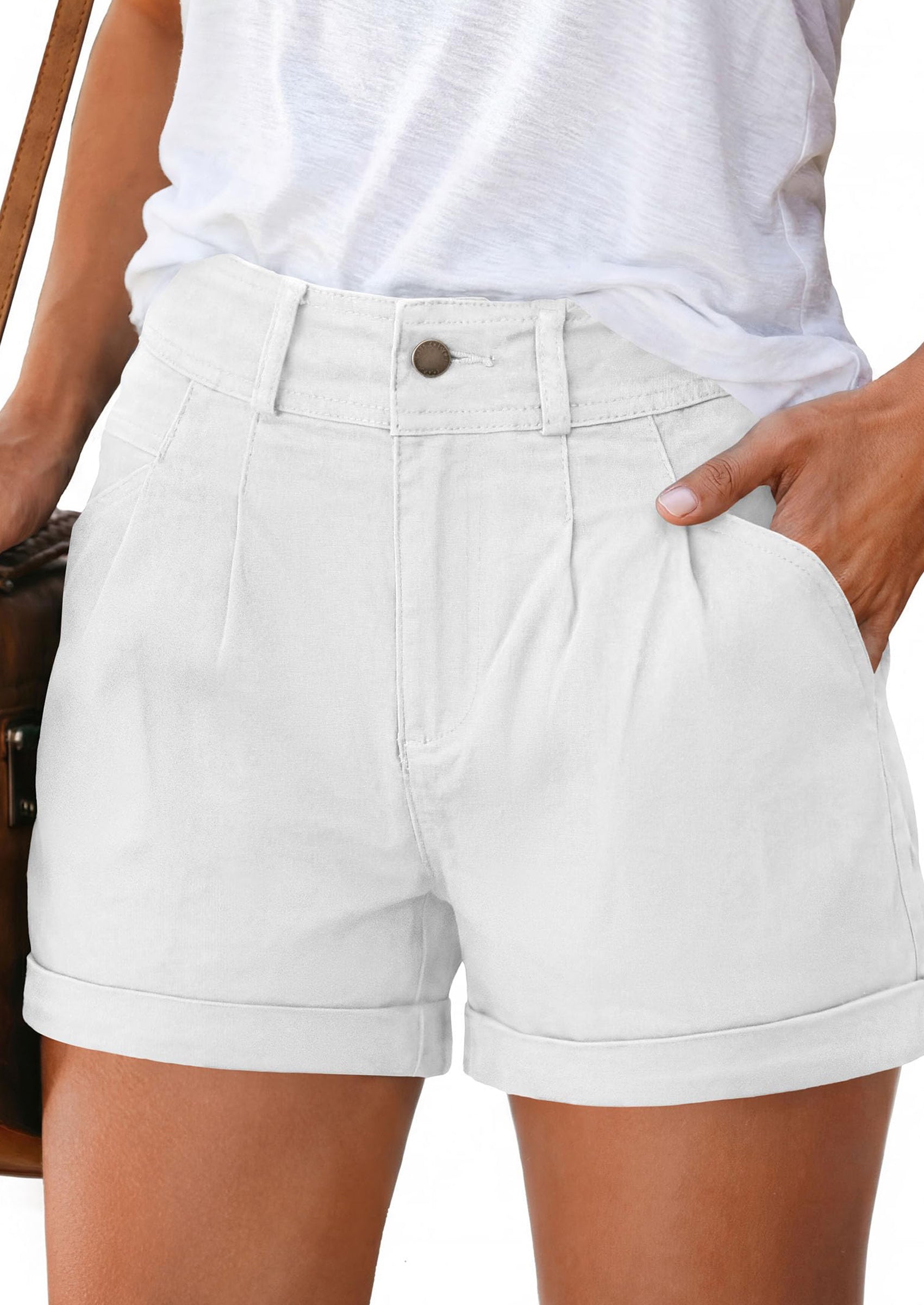 PRETTYGARDEN Womens Shorts Dressy Casual High Waisted Pleated Beach Vacation Tailored Summer Shorts with Pockets
