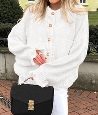 PRETTYGARDEN Womens Cropped Cardigans Trendy PRETTYGARDEN Long Sleeve Cropped Sweaters for Women Ruffle Oversized CardiganRuffle Open Front Chunky Knit Sweater Oversized Button Down Fall Clothes PRETTYGARDEN