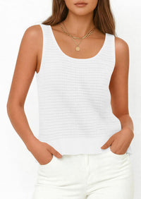 PRETTYGARDEN Womens Spring Crochet Tops Summer Sleeveless Scoop Neck Boho Sweater Tank Top Cute Beach Vacation Clothes PRETTYGARDEN