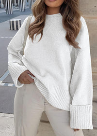 PRETTYGARDEN Women's Fall Oversized Sweaters Casual Crewneck Pullover Long Sleeve Fuzzy Chunky Knit Tops Blouse