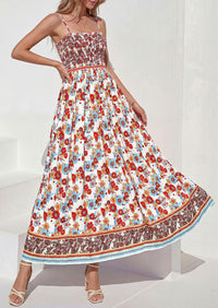 PRETTYGARDEN Womens Floral Maxi Dress Boho Casual Summer Spaghetti Strap Smocked Sleeveless Flowy Beach Vacation Dresses