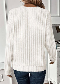 PRETTYGARDEN Fall Fashion Long Sleeve Shirts for Women Ribbed Knit V Neck Dressy Casual Lightweight Sweaters Tunic Tops