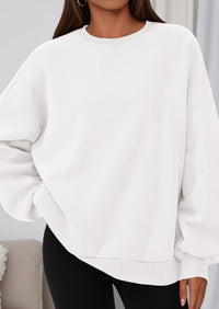 PRETTYGARDEN Sweatshirts for Women Oversized Crewneck Fleece Pullover Long Sleeve Tops Comfy Fall Winter Fashion Outfits