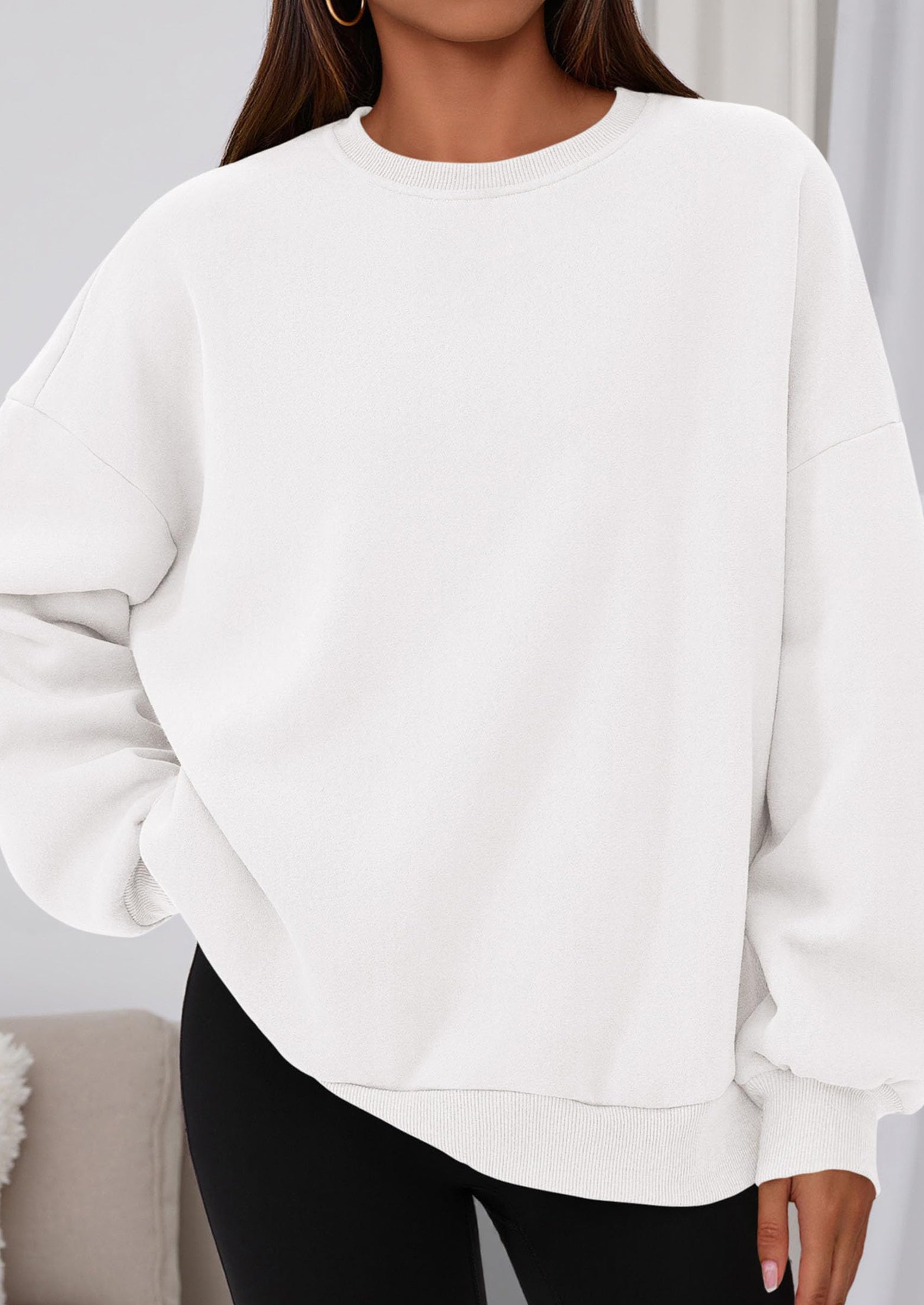 PRETTYGARDEN Sweatshirts for Women Oversized Crewneck Fleece Pullover Long Sleeve Tops Comfy Fall Winter Fashion Outfits