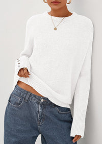 PRETTYGARDEN Womens Sweaters Fall Fashion Casual Crewneck Pullover Button Long Sleeve Cute Knit Tops Winter Clothes