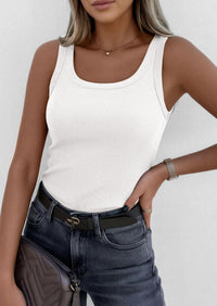 PRETTYGARDEN Womens Summer Tops Spring Cute Sleeveless Scoop Neck Workout Tank Top Casual Ribbed Knit Basic Cami Shirts PRETTYGARDEN