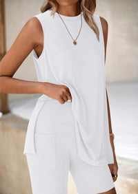 PRETTYGARDEN 2 Piece Sets for Women Summer Matching Lounge Shorts Set Resort Airport Travel Loungewear Outfits Clothing