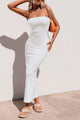 Ribbed Maxi Bodycon Summer Strapless Tube Y2K Party Club Long Dress