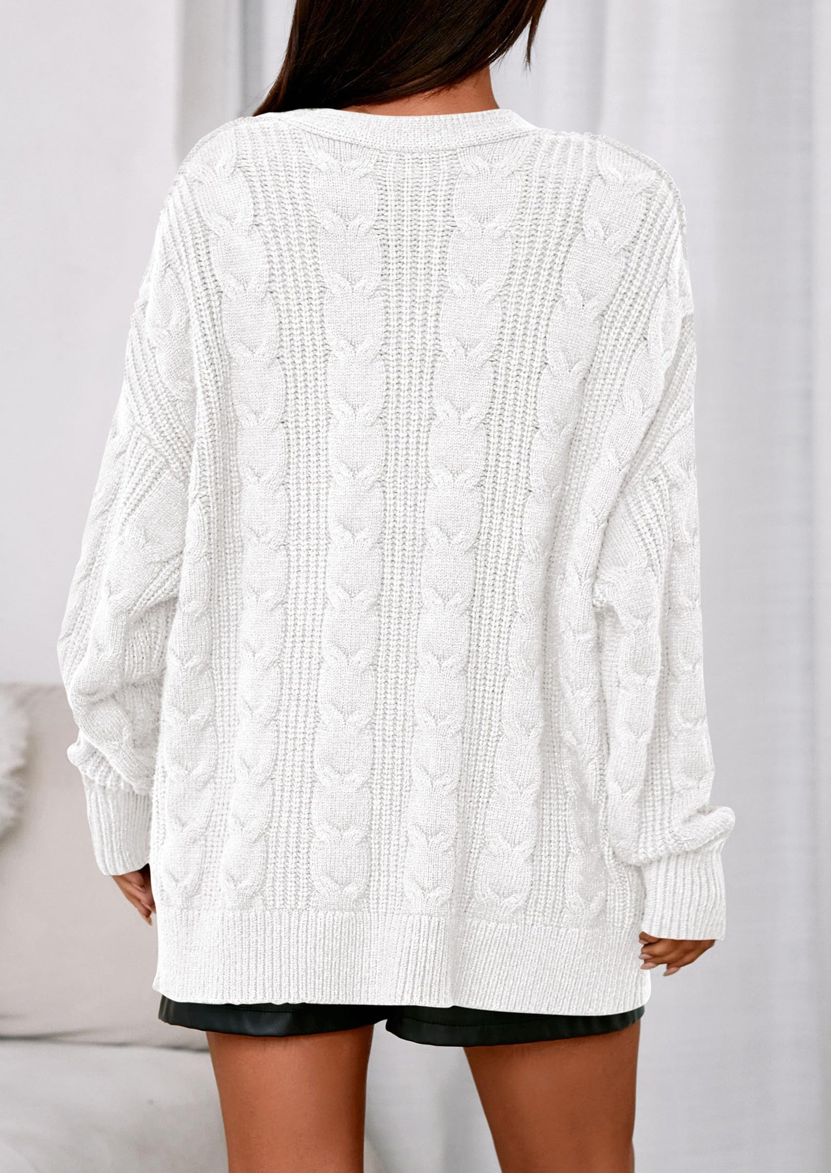 PRETTYGARDEN Women's Cable Knit Sweaters Fall Oversized Chunky Open Front Long Sleeve Cardigan Winter Coats