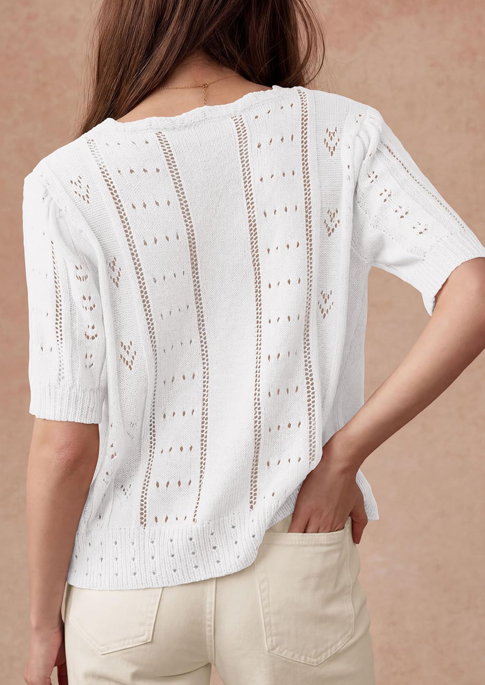 PRETTYGARDEN Womens Short Sleeve Crochet Knit Sweater Spring Fashion Button Down Lightweight Cardigans Summer Tops PRETTYGARDEN