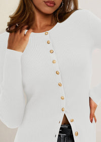 PRETTYGARDEN Womens Fall Cardigan Sweaters Lightweight Long Sleeve Button up Ribbed Knit Tops Winter Fashion Clothes