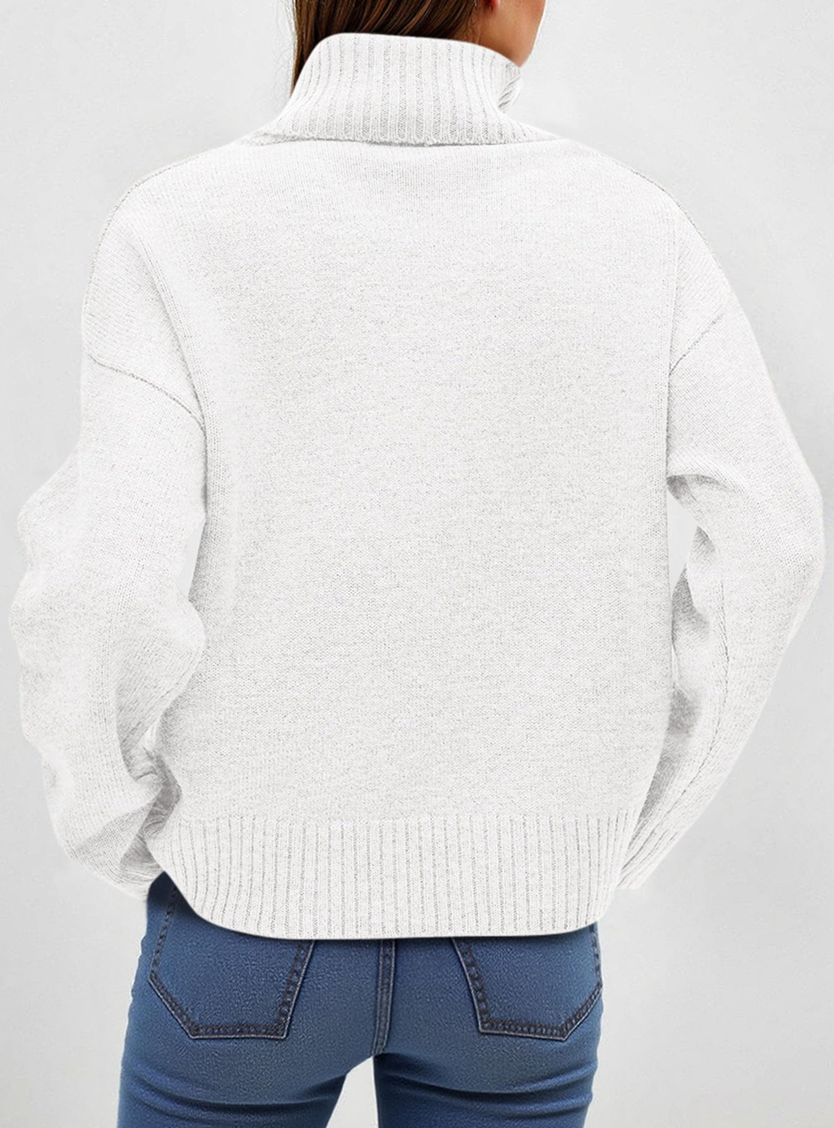 PRETTYGARDEN Womens Turtleneck Long Sleeve Sweater Fall Trendy Loose Fit Casual Tops Chunky Knit Pullover Sweaters