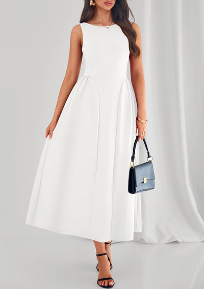 PRETTYGARDEN Summer Sleeveless Maxi Dresses for Women Elegant Classy A Line Tank Formal Midi Long Wedding Guest Dress PRETTYGARDEN