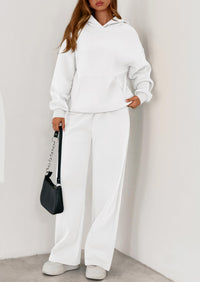 PRETTYGARDEN Women's 2 Piece Outfits Fall Sweatsuits Oversized Hoodies Wide Leg Sweatpants Tracksuits Lounge Matching Sets PRETTYGARDEN