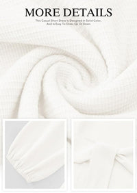 PRETTYGARDEN Womens Fall Elegant Long Lantern Sleeve Short Dress Wedding Guest Crewneck Tie Waist Knit Cocktail Dresses PRETTYGARDEN