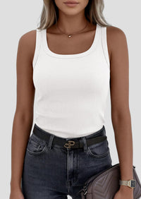 PRETTYGARDEN Womens Summer Tops Spring Cute Sleeveless Scoop Neck Workout Tank Top Casual Ribbed Knit Basic Cami Shirts PRETTYGARDEN