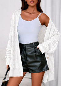 PRETTYGARDEN Women's Cable Knit Sweaters Fall Oversized Chunky Open Front Long Sleeve Cardigan Winter Coats