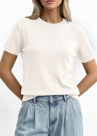 PRETTYGARDEN Women's Short Sleeve Sweaters Spring Crew Neck Knit Work Shirts Business Casual Tops Summer Fashion Clothes PRETTYGARDEN