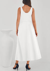 PRETTYGARDEN Summer Sleeveless Maxi Dresses for Women Elegant Classy A Line Tank Formal Midi Long Wedding Guest Dress PRETTYGARDEN