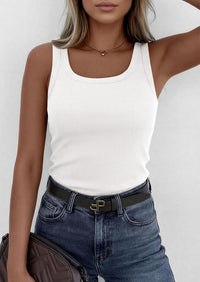 PRETTYGARDEN Womens Summer Tops Spring Cute Sleeveless Scoop Neck Workout Tank Top Casual Ribbed Knit Basic Cami Shirts PRETTYGARDEN