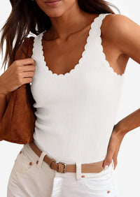 PRETTYGARDEN Womens Summer Sleeveless Tank Tops V Neck Ruffle Lightweight Ribbed Knit Shirt Casual Going Out Top PRETTYGARDEN