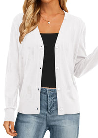 PRETTYGARDEN Women's Soft Winter Cardigan Sweaters Lightweight Knit Button Up Shrug Fall Sweater Tops PRETTYGARDEN