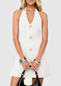 PRETTYGARDEN Cocktail Dresses for Women Short Summer Elegant Halter V Neck Sleeveless A Line Spring Mini Party Dress PRETTYGARDEN