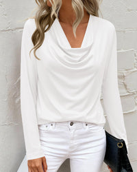 PRETTYGARDEN Womens Spring Tops Dressy Cowl Neck Long Sleeve Shirts Loose Business Casual Blouses Teacher Tunic Top PRETTYGARDEN