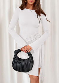 PRETTYGARDEN Women Mini Bodycon Dresses Long Sleeve Ruched Fitted Short Night Out Trendy Party Club Outfits Fall Clothes