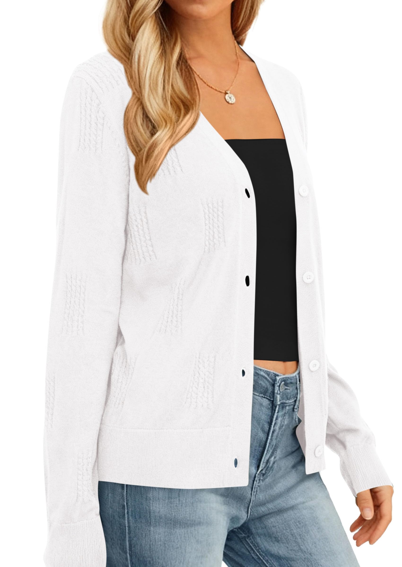 PRETTYGARDEN Women's Soft Winter Cardigan Sweaters Lightweight Knit Button Up Shrug Fall Sweater Tops PRETTYGARDEN