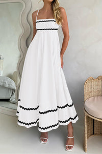 Summer Flowy Maxi Dress Casual Sleeveless Spaghetti Strap Ruffle Beach Long Dresses