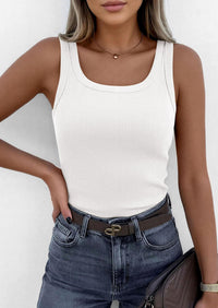 PRETTYGARDEN Womens Summer Tops Spring Cute Sleeveless Scoop Neck Workout Tank Top Casual Ribbed Knit Basic Cami Shirts PRETTYGARDEN