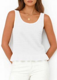 PRETTYGARDEN Womens Spring Crochet Tops Summer Sleeveless Scoop Neck Boho Sweater Tank Top Cute Beach Vacation Clothes PRETTYGARDEN